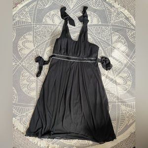 Sweet Storm medium black halter mini dress new